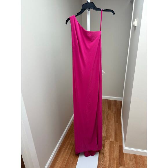 NEW NWT Mac Duggal 26512 One Shoulder Gown Candy Pink size 12 - Picture 3 of 5